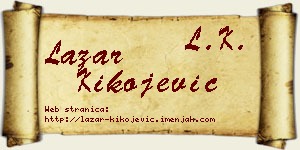 Lazar Kikojević vizit kartica